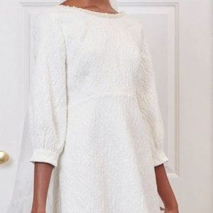 NWT Sister Jane DREAM ALICE JACQUARD BOW MINI DRESS - IVORY / S